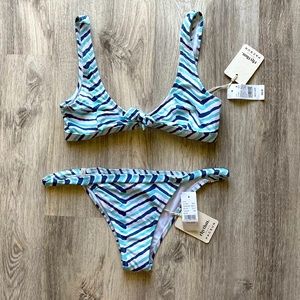 NWT Rhythm Bikini Blue Medium Top Large Bottom
